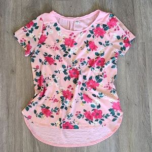 Old navy pink floral short sleeve blouse (M)